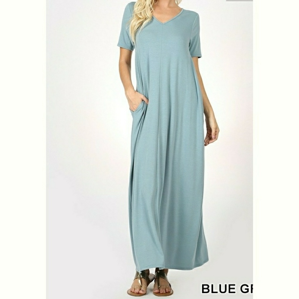 V-Neck Plus Size Maxi Dress